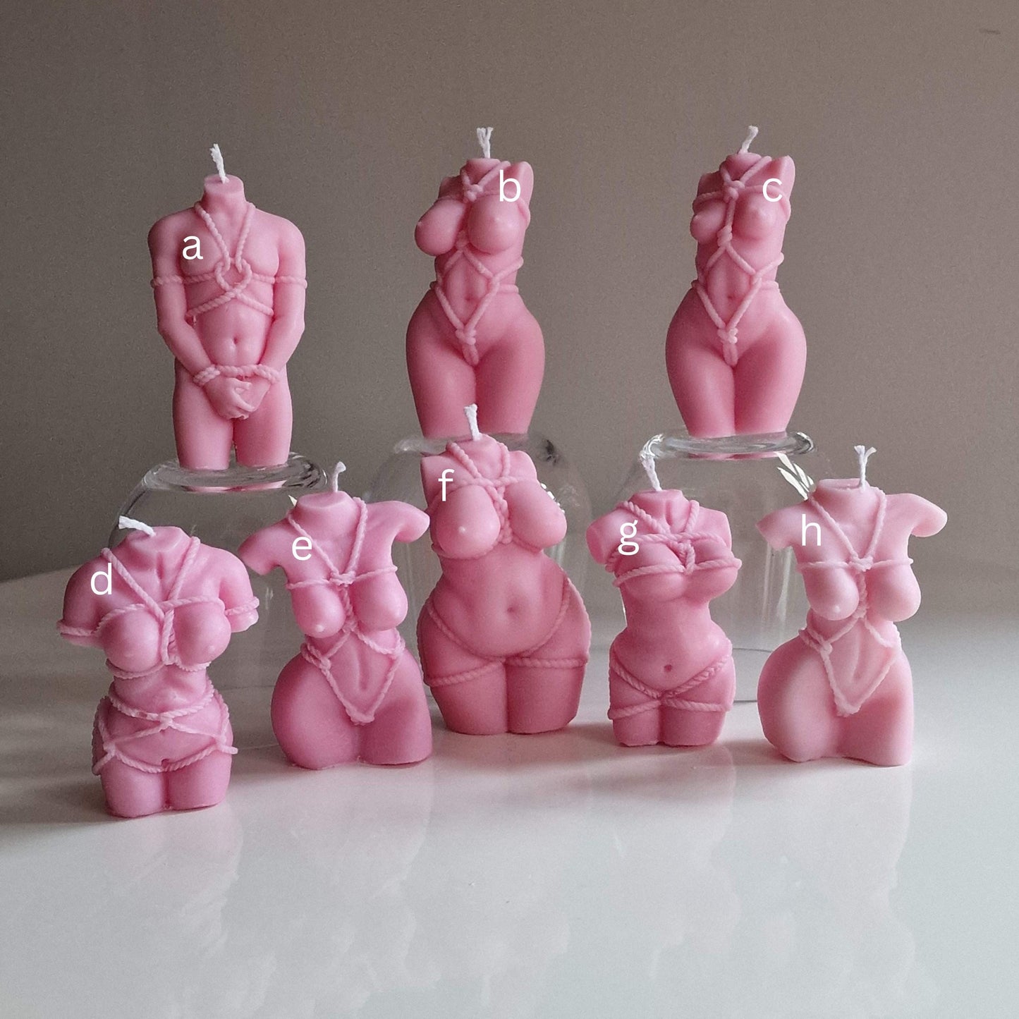 Shibari Bondage God/Goddess Pink Candle Choice Of Fragrance Handmade in Leicestershire Free UK Post