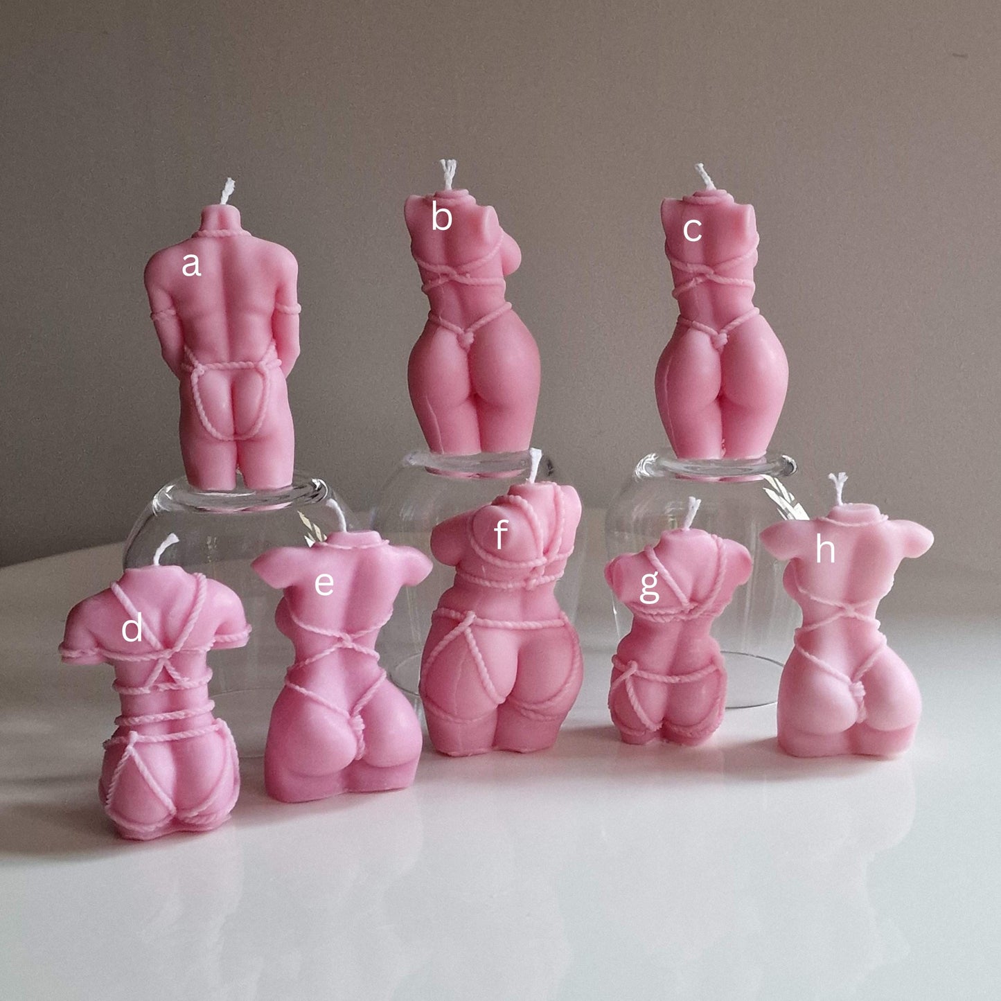 Shibari Bondage God/Goddess Pink Candle Choice Of Fragrance Handmade in Leicestershire Free UK Post