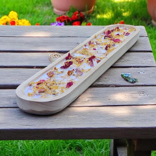 Botanicals Citronella Outdoor Candle – 2ft Wooden Bowl, 6 Wick | Ideal for BBQs, Weddings & Garden Parties | Free UK Delivery