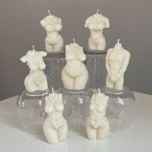 Shibari Bondage God / Goddess Sensual Candle – Ivory White | Handmade in Leicestershire | Choose Your Fragrance | Free UK Delivery