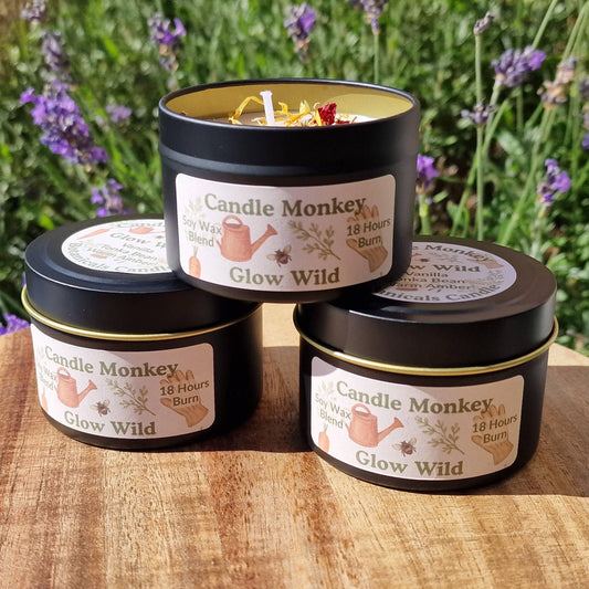Glow Wild • Vanilla Tonka Amber Candle • Gardener’s Gift • Slow Burn Relaxation Vibes.  Free UK Delivery