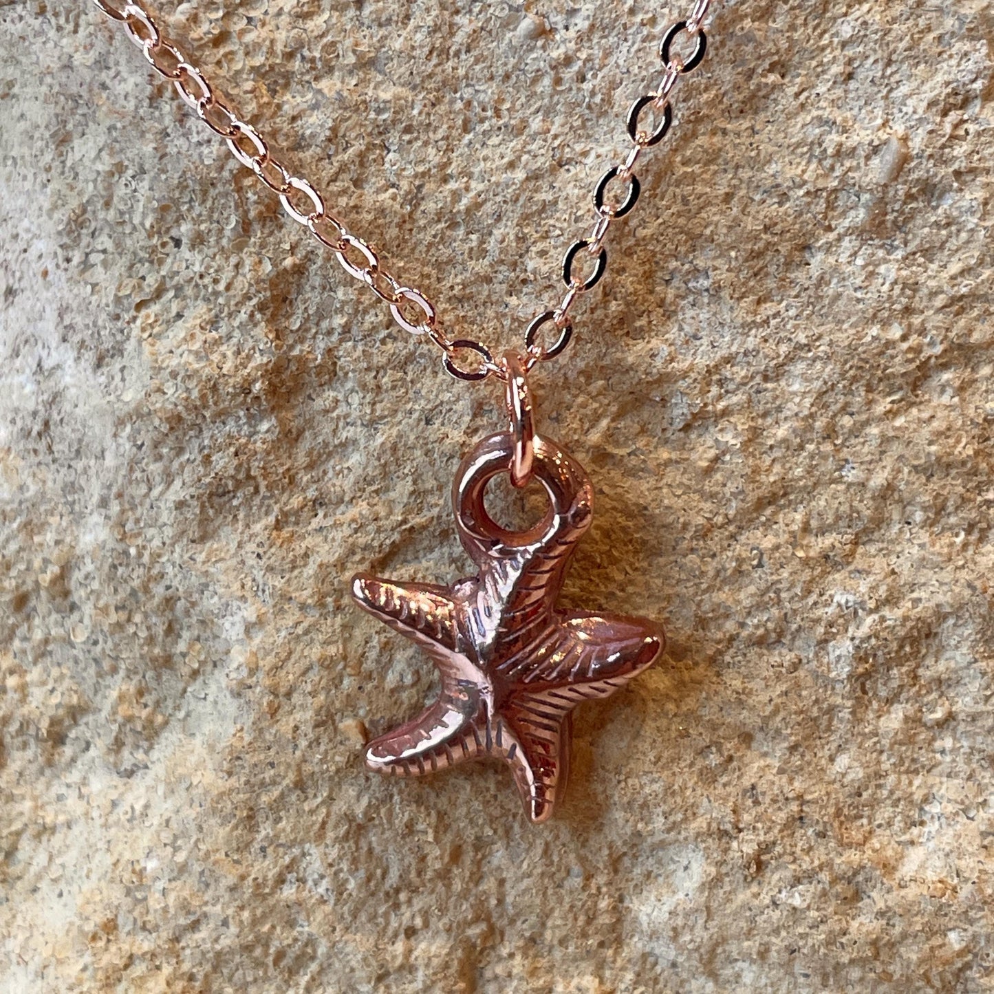 White Boar Forge Small Starfish Pendant Necklace Handmade in Pure Copper Free UK Postage