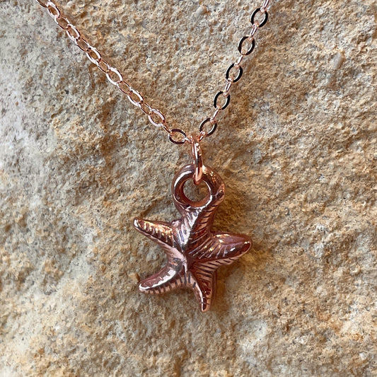 White Boar Forge Small Starfish Pendant Necklace Handmade in Pure Copper Free UK Postage