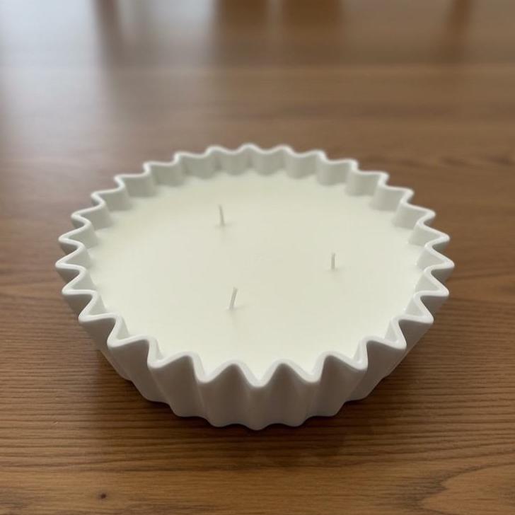Large Cream Table Centre 30cm Candle – Three Wick Neutral Home Décor XL Centrepiece