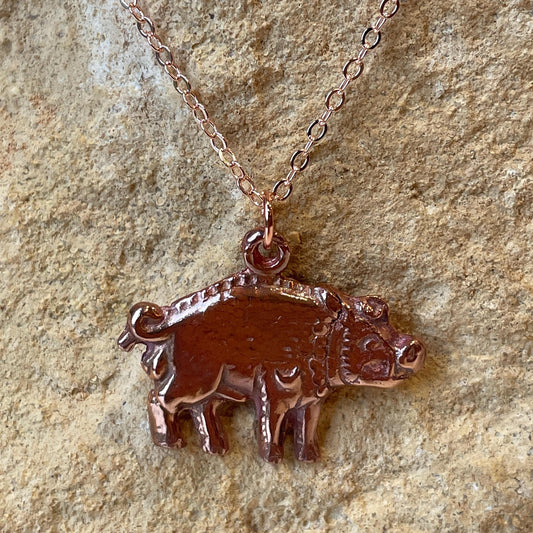 White Boar Forge Bosworth The Boar Pendant – Handmade Copper Richard III Emblem, Medieval, Historical Jewellery, Plantagenet Symbol Necklace Free UK Postage