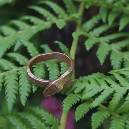 Copper Snake Ring – Hand-Formed Organic Design, Aztec Inspired