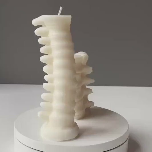 Gothic Spine Candle Tall and Short | Anatomical Decor | Dark Home Accents | Curiosity Cabinet Decor | Handmade Sculptural Candle