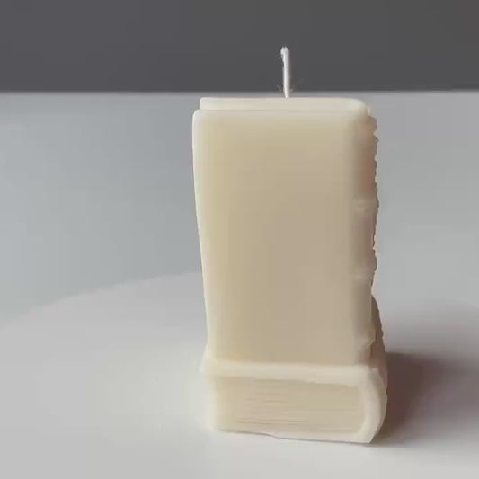 Mini Book Stack Candle | Literary Décor | Wax Sculpture Handmade in Leicestershire Free Post To UK