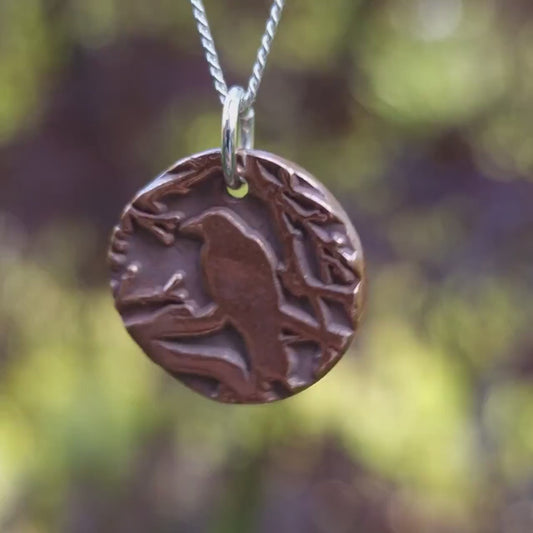 The Nevermore Pendant – Raven in the Branches, Edgar Allan Poe Inspired Copper, Sterling Silver Or Bronze Necklace