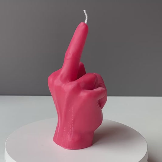 Middle Finger Candle – Funny Rude Swear Gift –Cheeky Home Décor – Novelty Adult Humour Present | Custom Fragrance & Colour | Free UK Post