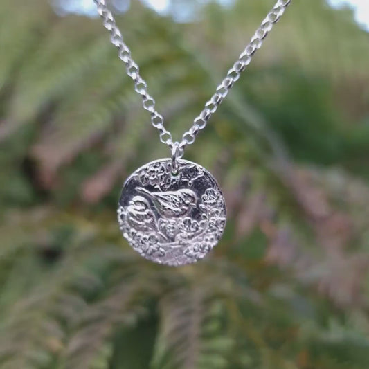 Blue Tit Sterling Silver, Copper Or Bronze Pendant – Birdwatcher Necklace, Garden Bird Jewellery, Nature-Inspired, Wildlife Gift