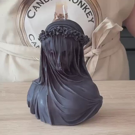 Mausoleum Collection- Large Veiled Lady Sculpture Handmade Candle to order 70 Scents Free UK Post