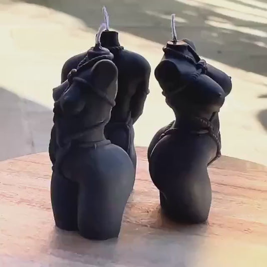 Wax Play Shibari Bondage Black White Velvet Sexy Bondage God / Goddess Melting Body Candle Sensual Gift