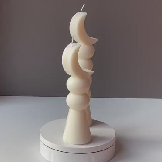 Eid Mubarak Crescent Moon Candle – Eid Table Decoration – Ramadan Decor – Islamic Pillar Candle