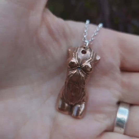 Shibari Goddess Copper Pendant – Handmade  Necklace with Sterling Silver, Sensual Jewellery