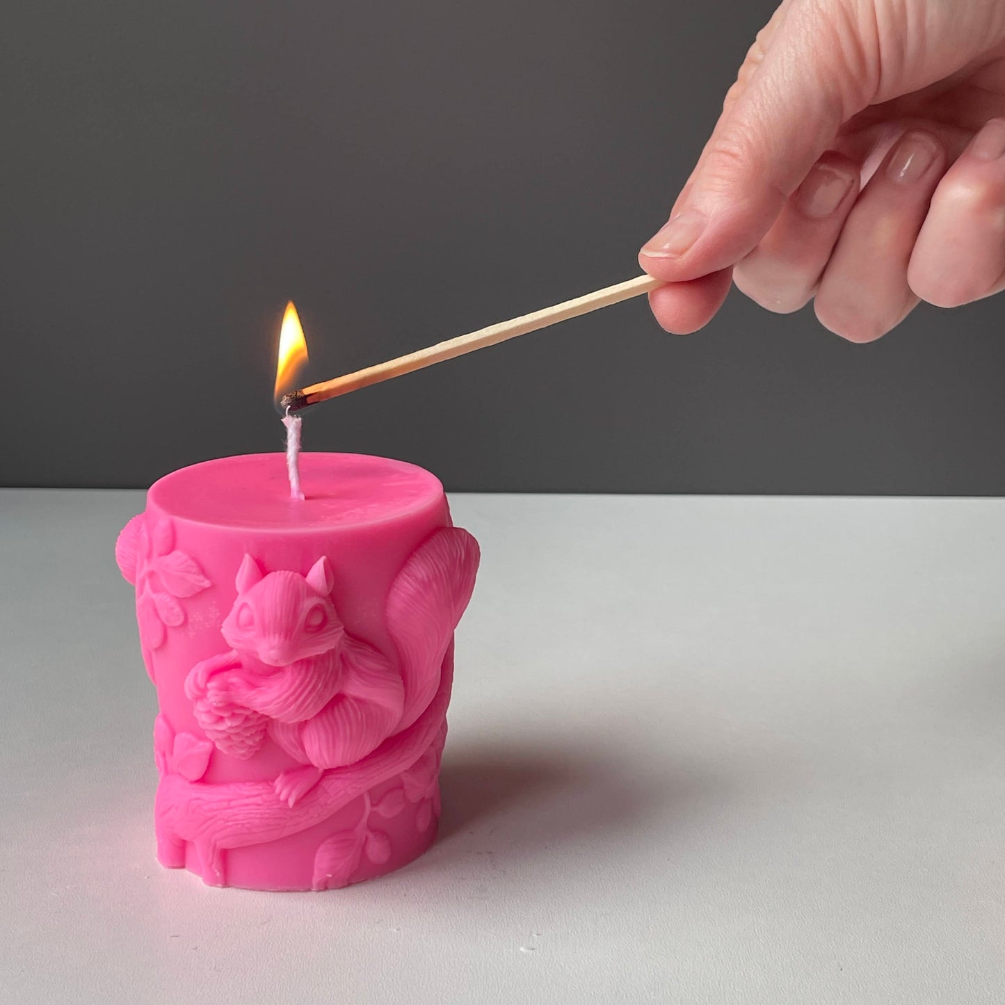 Squirrel Candle – Spring Woodland Figure | Soy Wax Handmade in Leicestershire Free Post To UK