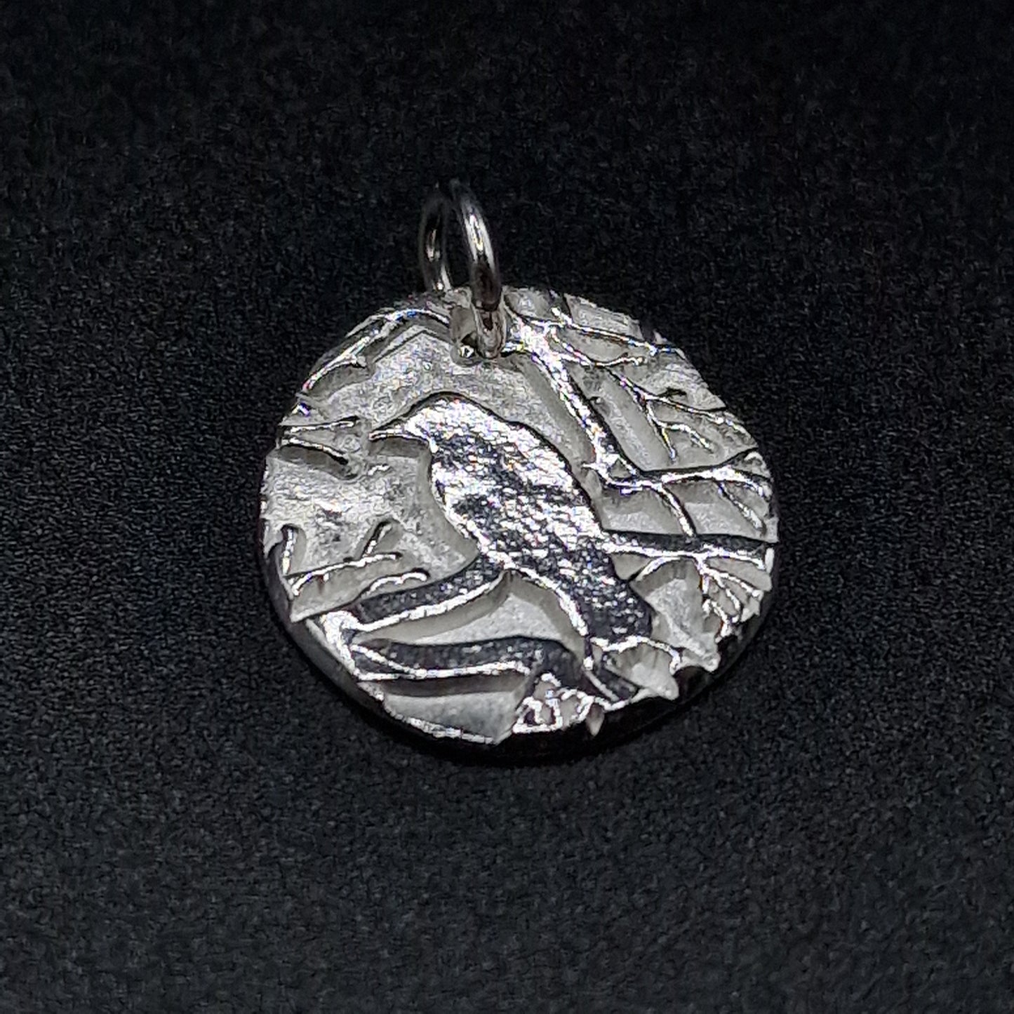White Boar Forge The Nevermore Sterling Silver Pendant – Raven in the Branches, Edgar Allan Poe Inspired Necklace