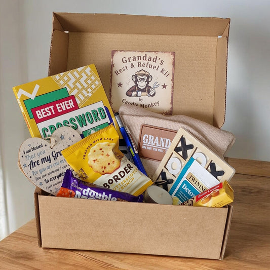 Grandad’s Rest & Refuel Kit - Snacks, Treats & Relaxing Activities Gift Hamper | Free UK Post