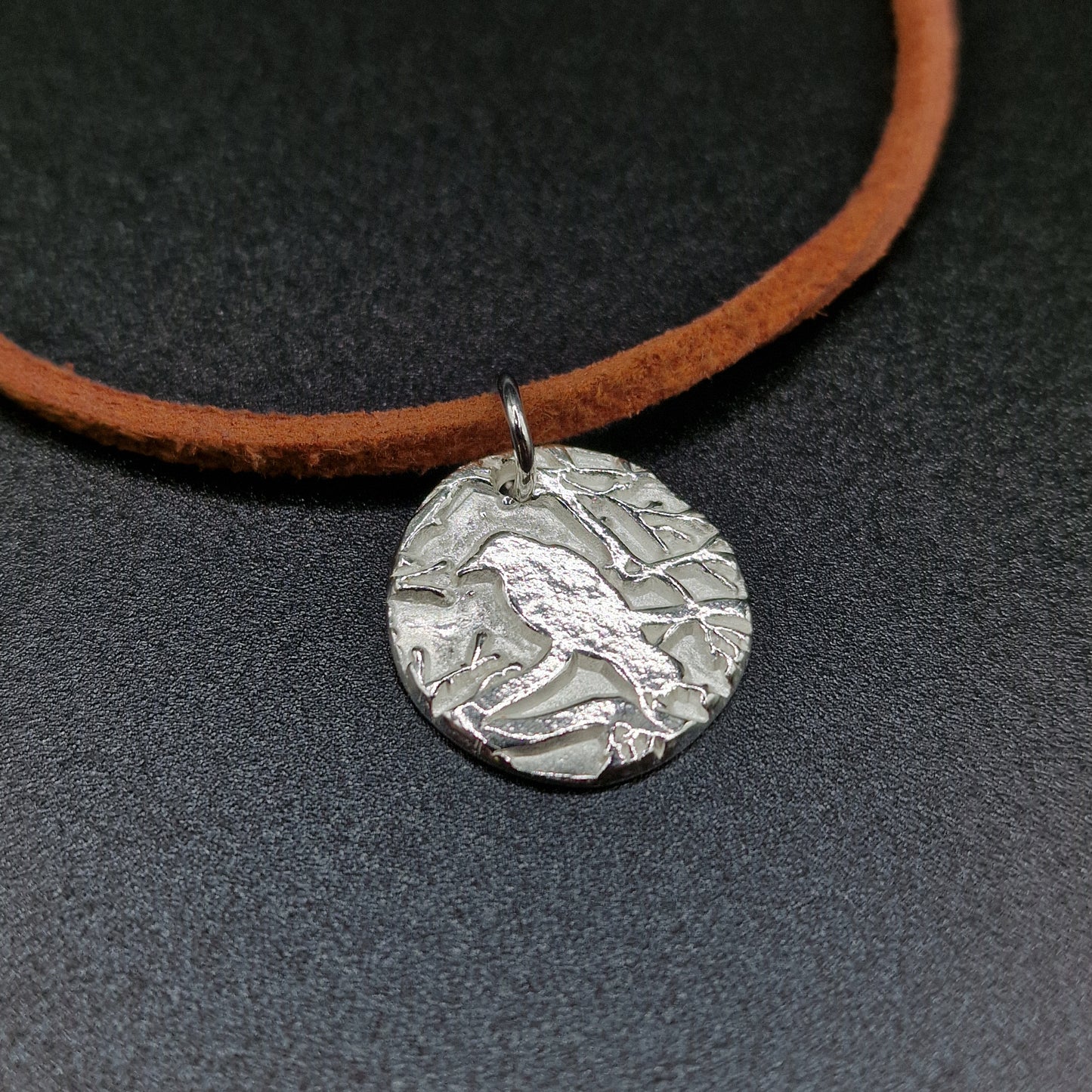White Boar Forge The Nevermore Sterling Silver Pendant – Raven in the Branches, Edgar Allan Poe Inspired Necklace