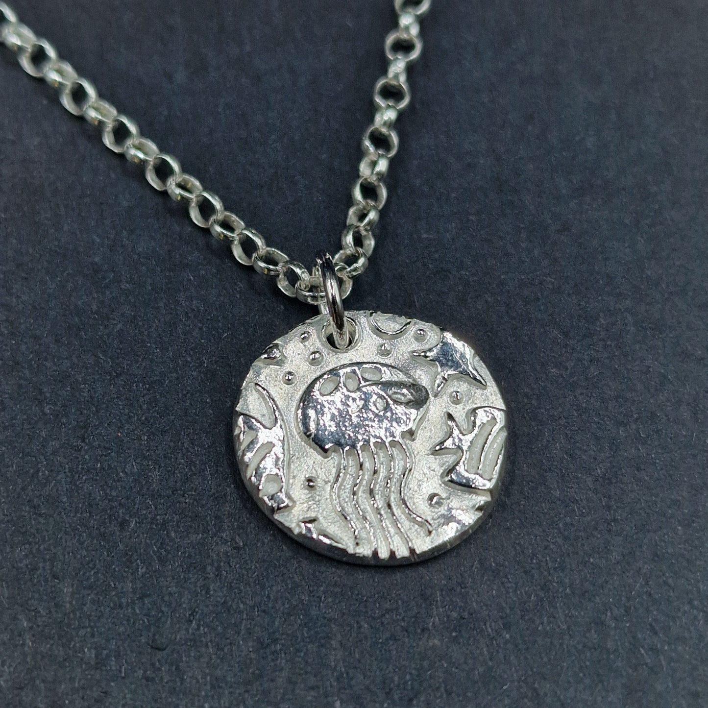 White Boar Forge Aurelia Jellyfish Pendant Necklace Handmade 925 Sterling Silver – Beach Lover,  Ocean Themed Jewellery