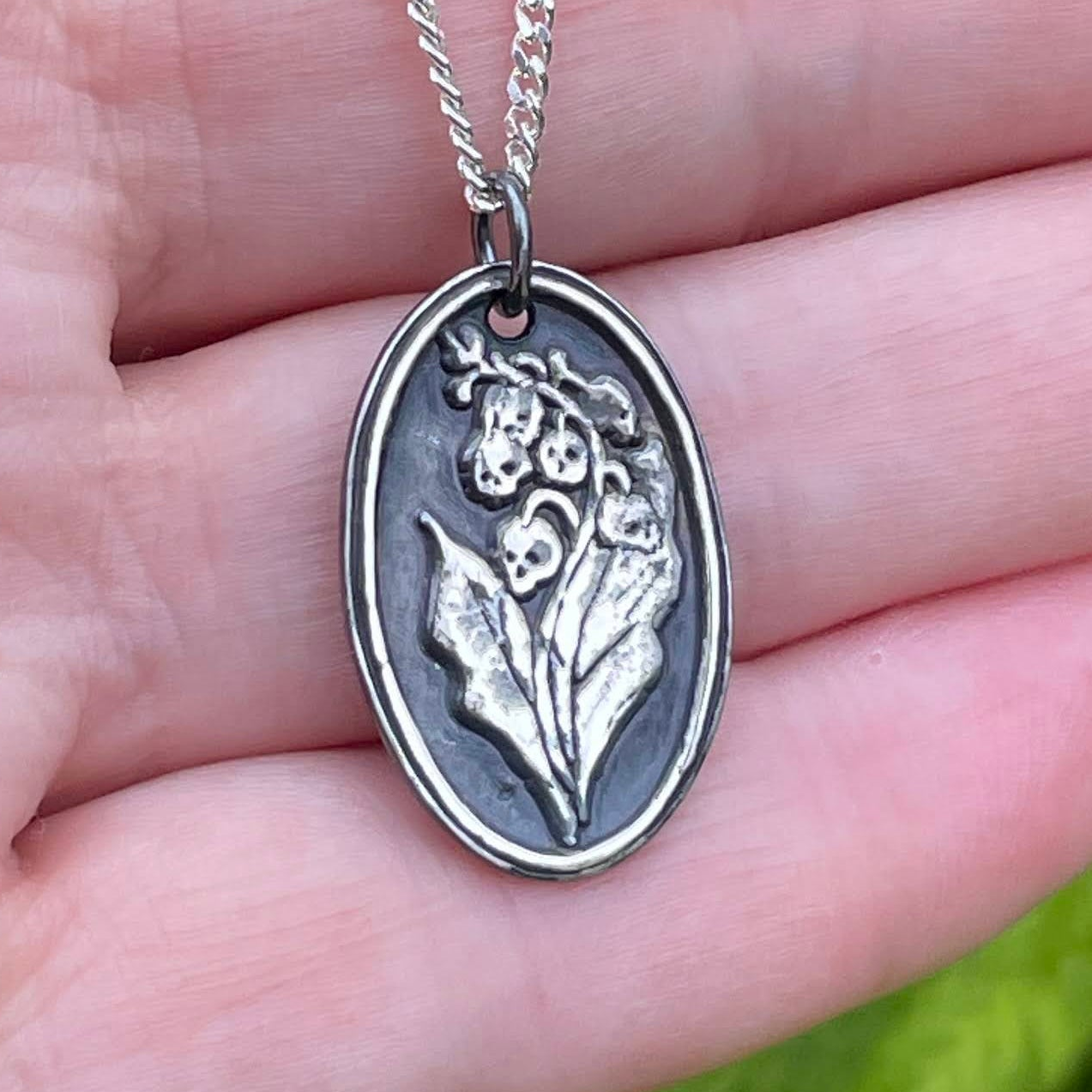 White Boar Forge Belladonna – Sterling Silver Pendant, Gothic Botanical Necklace, Handcrafted Dark Floral Jewellery