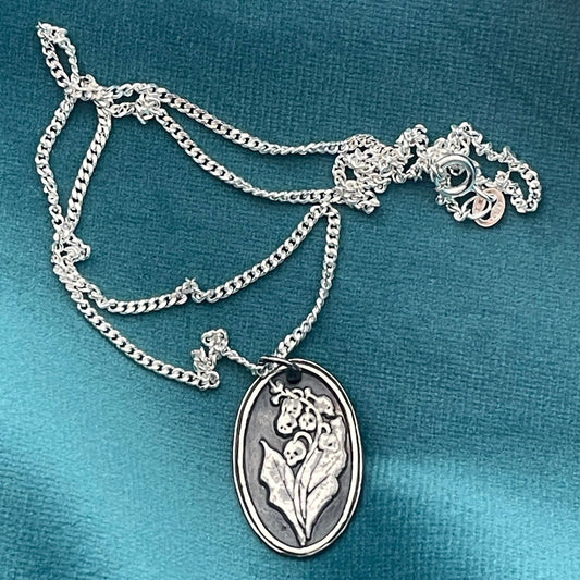 White Boar Forge Belladonna – Sterling Silver Pendant, Gothic Botanical Necklace, Handcrafted Dark Floral Jewellery