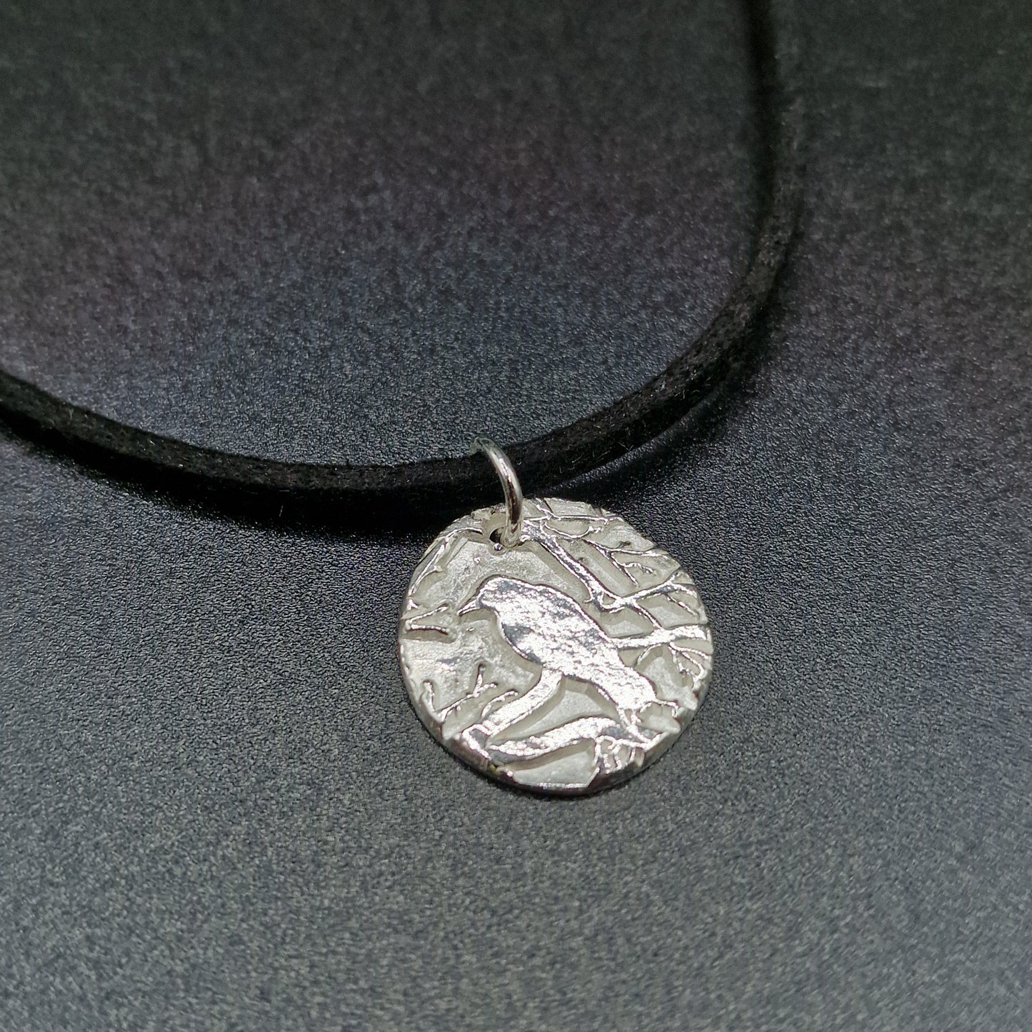 White Boar Forge The Nevermore Sterling Silver Pendant – Raven in the Branches, Edgar Allan Poe Inspired Necklace