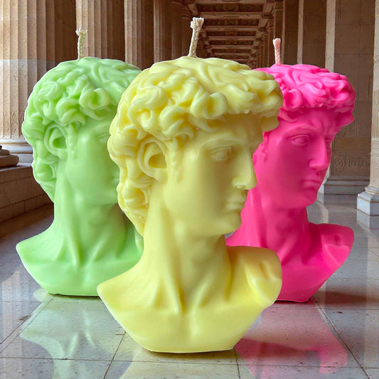 Michelangelo David – Renaissance Art Sculpture Bust – Handmade Soy Blend Candle, Multiple Colours & Fragrances, Bespoke Gift, UK Free Post
