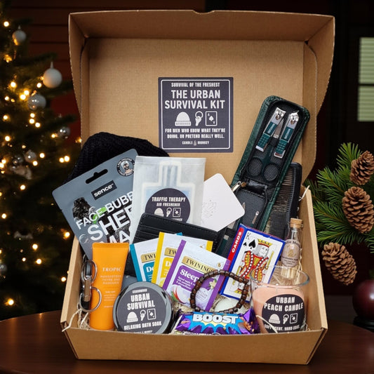 Urban Survival Kit for Men – Grooming, Relaxation & Lifestyle Gift Box Hamper Free UK Delivery